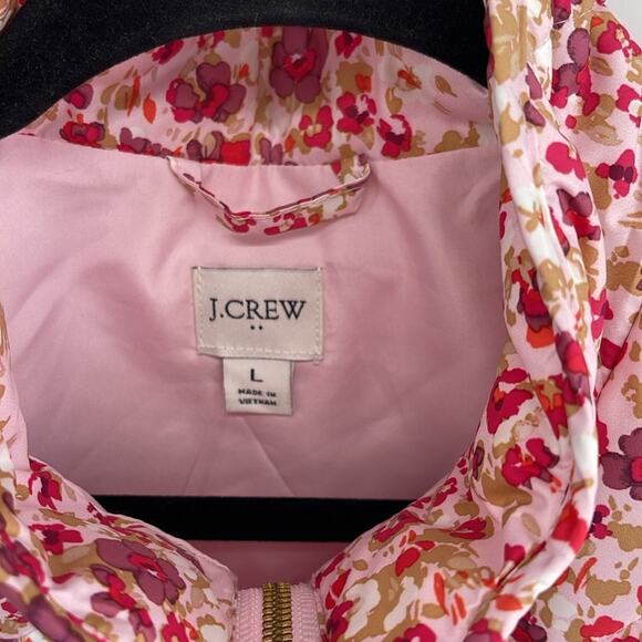 NWT J. Crew Factory floral print quilted full zip cold weather winter vest sz L - Picture 5 of 6